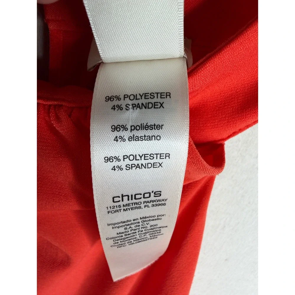 Chico's Jumpsuit Women's 2 US‎ Orange Ruffle Halter Sleeveless Straight Leg Knit_6